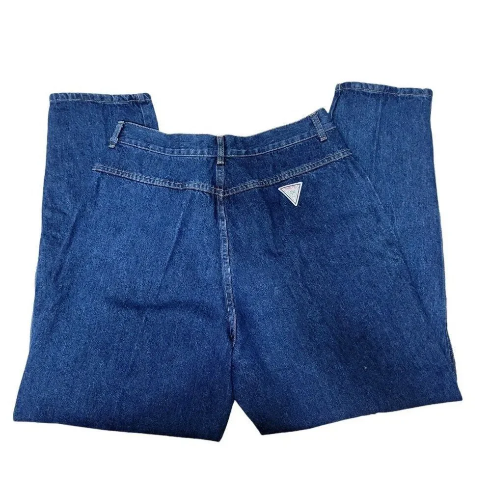 Vintage 80s Palmettos Womens 34X30 Dark Wash Denim High‎ Waist Mom Jeans